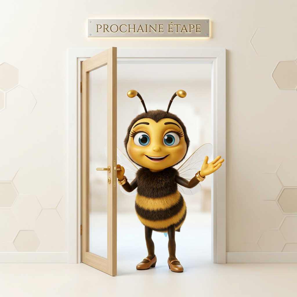La mascotte BeeStrat invite à démarrer la conversation