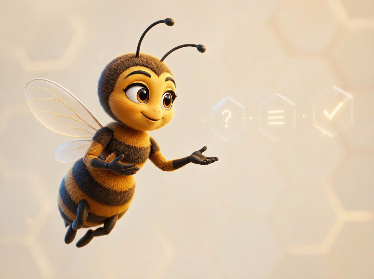 Maya, la mascotte BeeStrat, répond avec bienveillance à une question