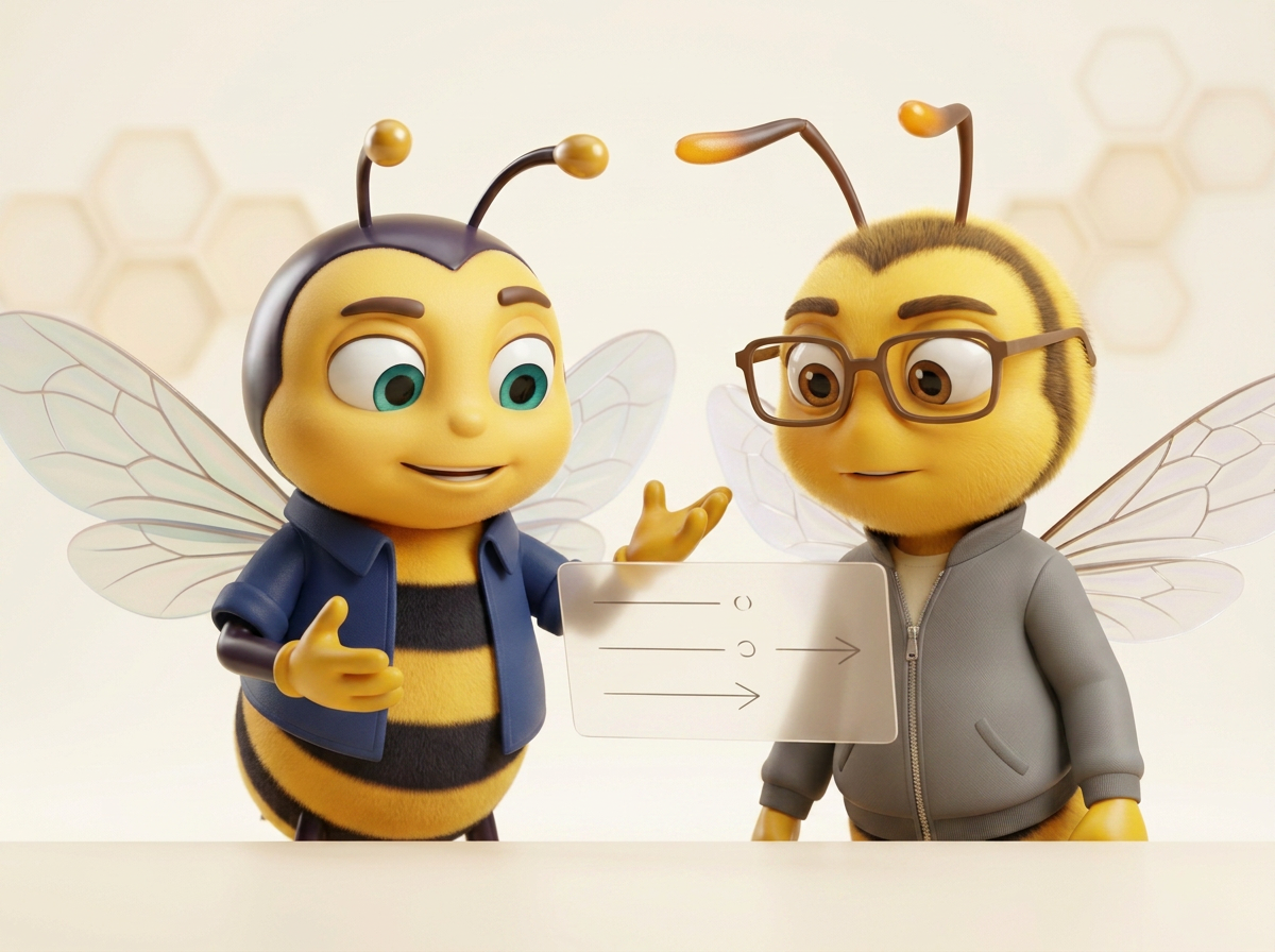 Sofiane et Olivier, les deux abeilles BeeStrat, croisent leurs regards sur quelques options pour éclairer une décision